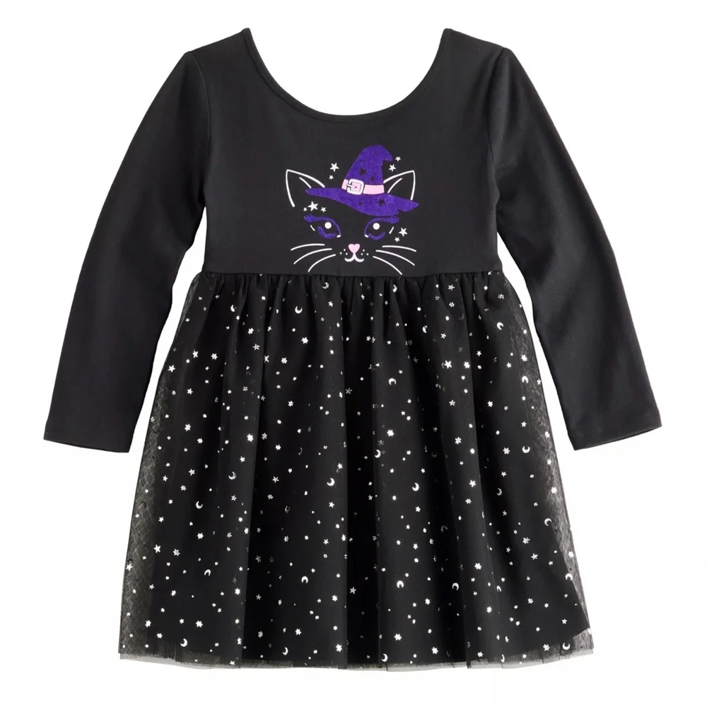 Jumping Beans Halloween Witch Kitty Ballet Top Tutu Dress